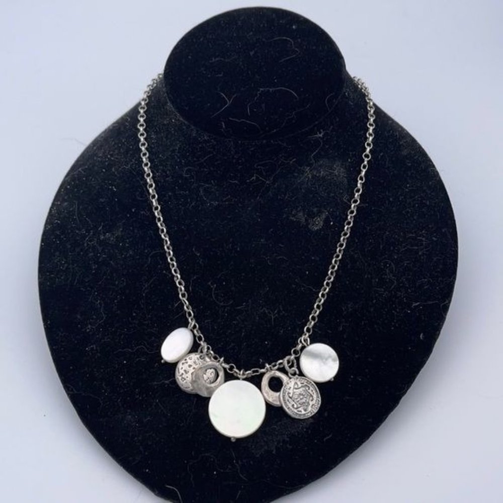Silpada Sterling silver mother of pearl statement necklace